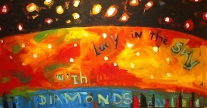 zeitgenössische kunst von Deryk Houston - lucy im Himmel mit diamanten