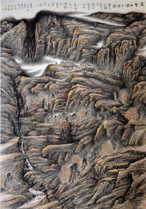 zeitgenössische kunst von Liu Yuzhu - Die sich im Morgenrot befindenden Felse