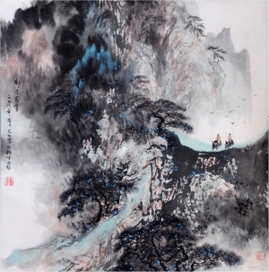 zeitgenössische kunst von Liu Yuzhu - Das im Nebel gehüllte Gebirge Qilian