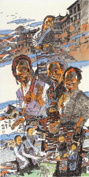 zeitgenössische kunst von Zhou Jumin - Hochlandrot