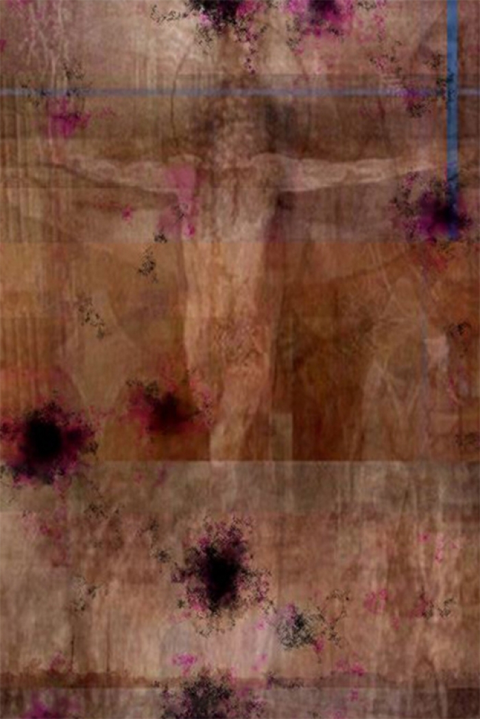 Joseph Nechvatal Andere Malerei - Reihe „Folter des amerikanischen Jesus“