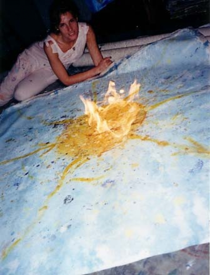 NatHalie Braun Barends Ölgemälde - Das Bild von flackerndem Feuer