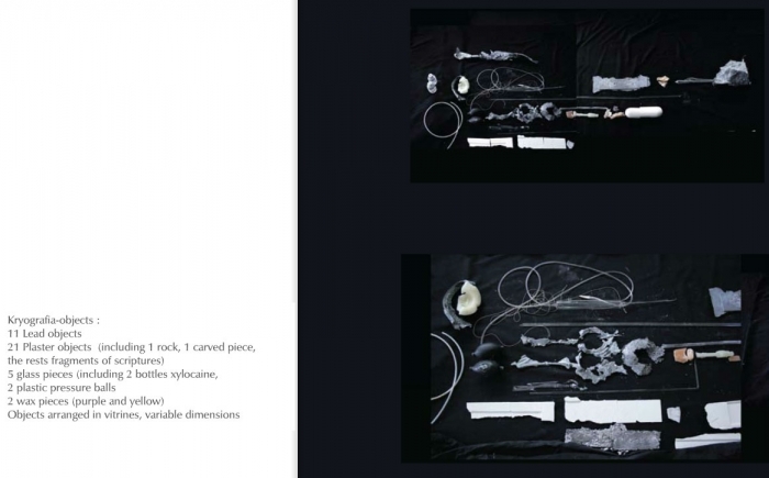 Yiannis Melanitis Installationskunst - Kryographie (Die Antomie im Schreiben)