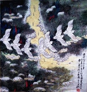 zeitgenössische kunst von Yang Xiyuan - Die wie vom Himmel gefallene Strömung des Flußes Huanghe