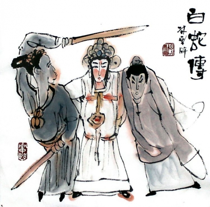 Lin Xinghu Chinesische Kunst - Die Legende der zauberhaften weißen Schlange