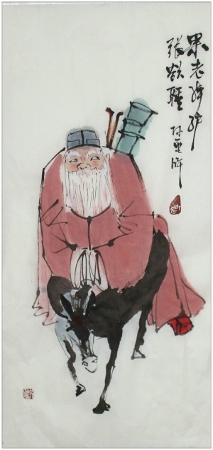 zeitgenössische kunst von Lin Xinghu - Der auf dem Esel sitzender schläfrige Zhang Guolao (einer der Acht Unsterblichen)