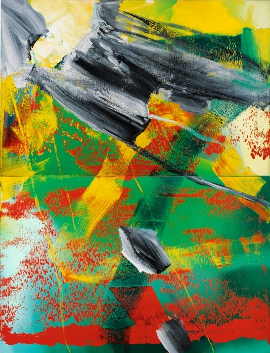 Großformatiges, abstraktes Ölgemälde des deutschen Malers Gerhard Richter für annähernd 15 Mio. US-Dollar versteigert