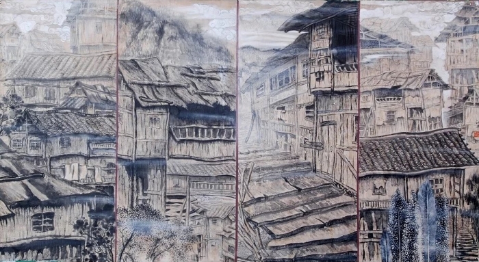 Song Jiangqin Chinesische Kunst - Dörfer