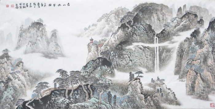 Liu Yuzhu Chinesische Kunst - Das frische Grün der Berge