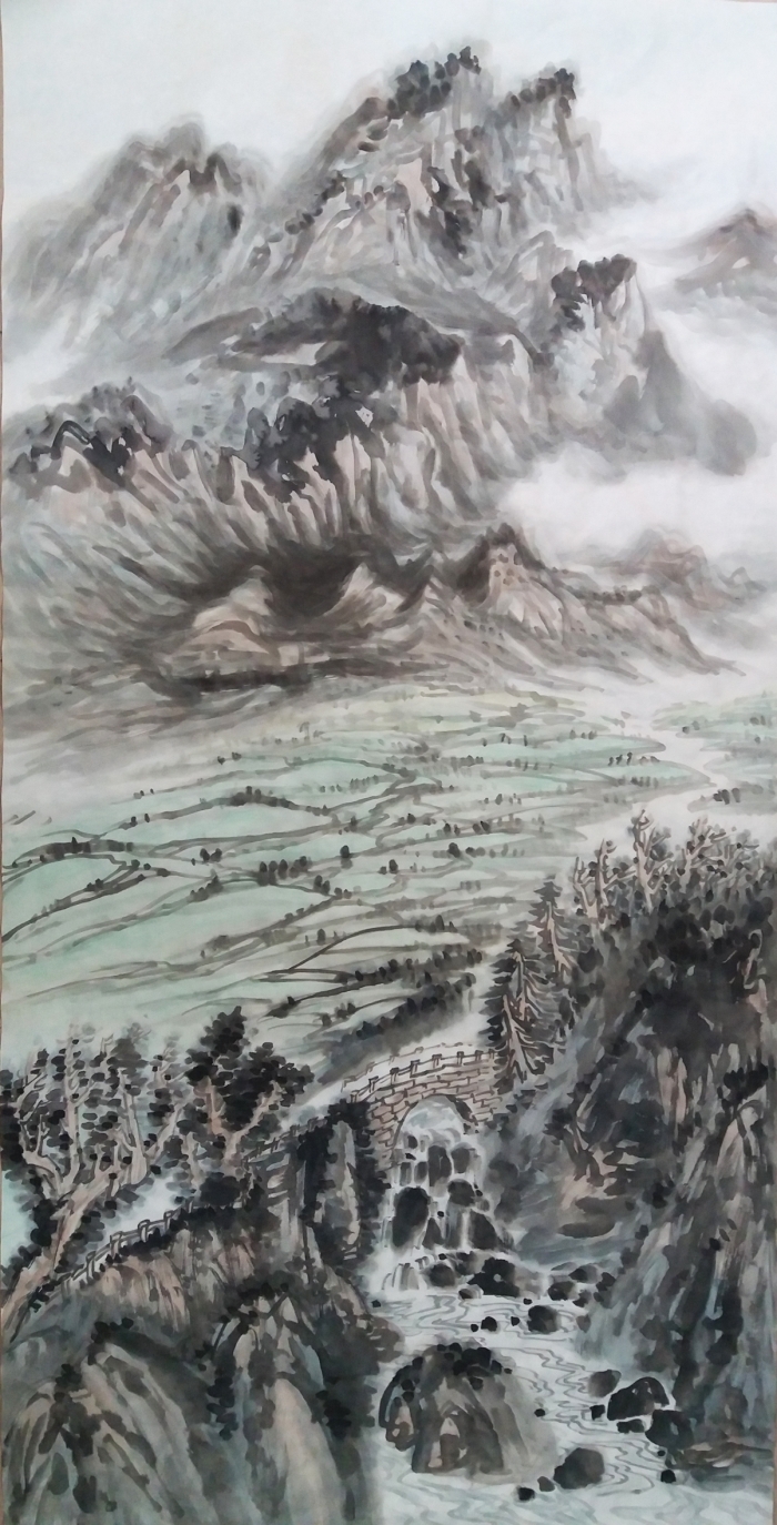 Liu Yuzhu Chinesische Kunst - Landschaft ohne Titel