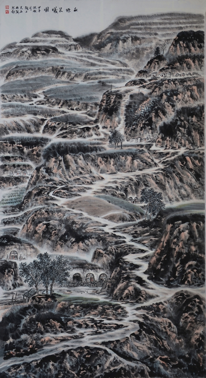 Liu Yuzhu Chinesische Kunst - Die im Morgenrot liegenden Hügel