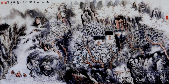 Liu Yuzhu Chinesische Kunst - Sterben in den wolkenverhüllten Bergen