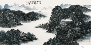 Zeitgenössische chinesische Kunst - Der Berg Guishan umgegeben von Wolken