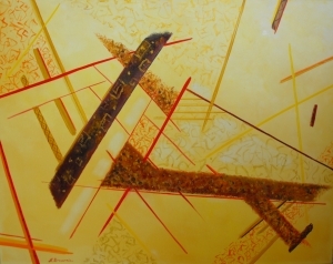 zeitgenössische kunst von Natalia Browarnik - Die Pyramide (Diptychon)