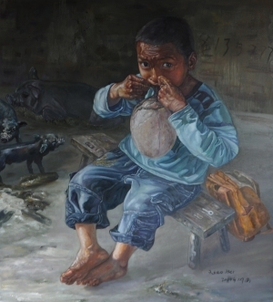 Zeitgenössische Ölmalerei - The Hani Boy