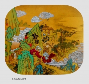 zeitgenössische kunst von Zhang Heding - Birds on Mountains