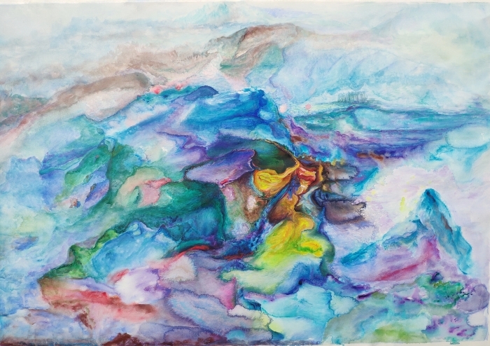 Chen Xionggen Andere Malerei - Farbschläge - Meer und Berge in Blau