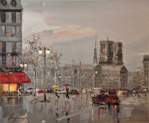 Zeitgenössische Ölmalerei - Pariser Stadtbild