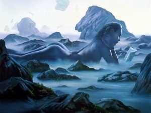 Zeitgenössische Ölmalerei - Akt des Berges