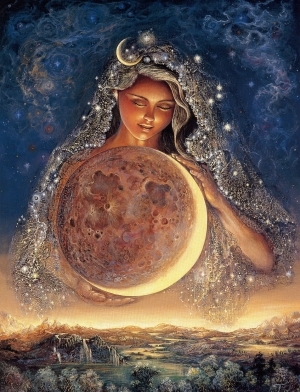 Zeitgenössische Ölmalerei - Göttinnen Mond