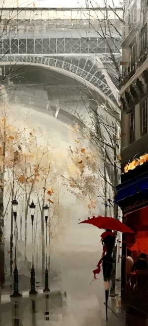zeitgenössische kunst von Kal Gajoum - Effelturm im Nebel