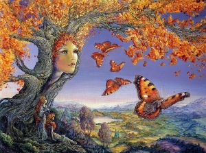 Zeitgenössische Ölmalerei - Schmetterlingsbaum