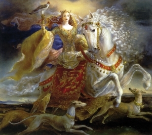 Zeitgenössische Ölmalerei - Fantasie Eleonore von Aquitanien
