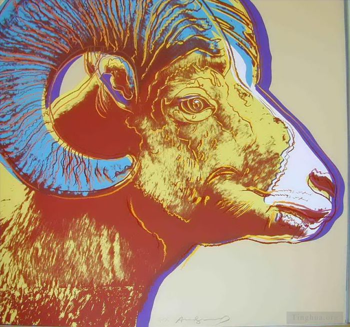 Andy Warhol Andere Malerei - Gefährdete Arten des Dickhornbocks 2