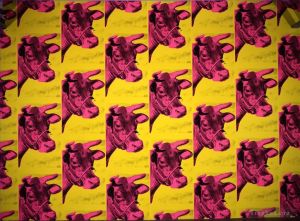 zeitgenössische kunst von Andy Warhol - Kühe lila