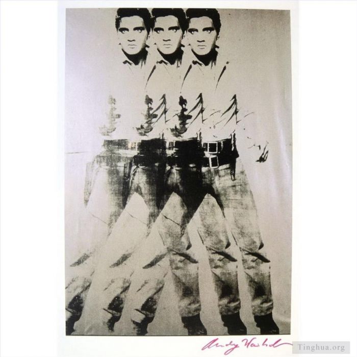 Andy Warhol Andere Malerei - Dreifacher Elvis