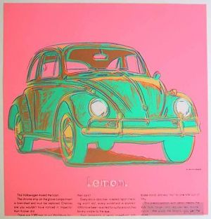 Zeitgenössische Malerei - Volkswagen rosa