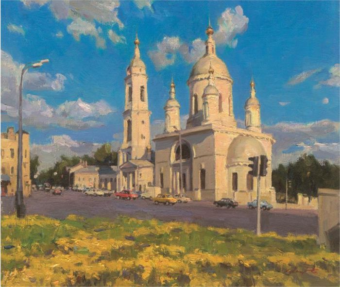 Bai Renhai Ölgemälde - Eine orthodoxe Kirche in Moskau