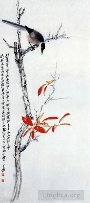zeitgenössische kunst von Zhang Daqian - Vogel auf Baum