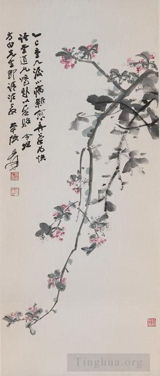 Zhang Daqian Chinesische Kunst - Zierapfelblüten 1965