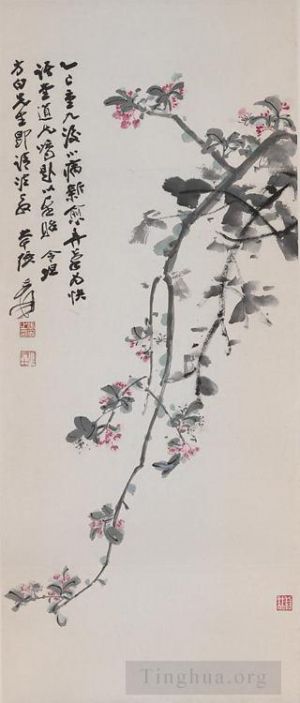 zeitgenössische kunst von Zhang Daqian - Zierapfelblüten 1965
