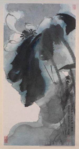 zeitgenössische kunst von Zhang Daqian - Lotus 1965