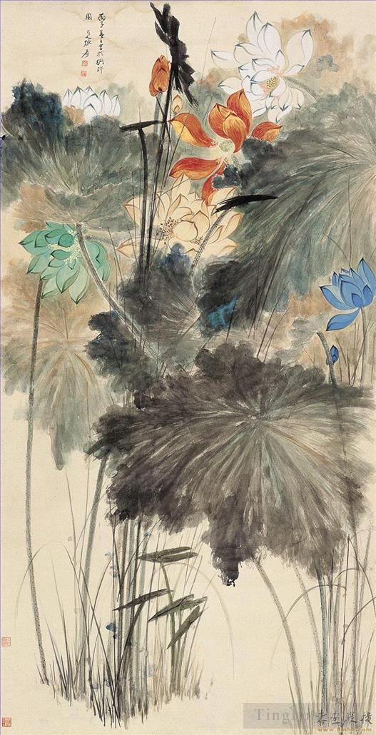 Zhang Daqian Chinesische Kunst - Lotus 24