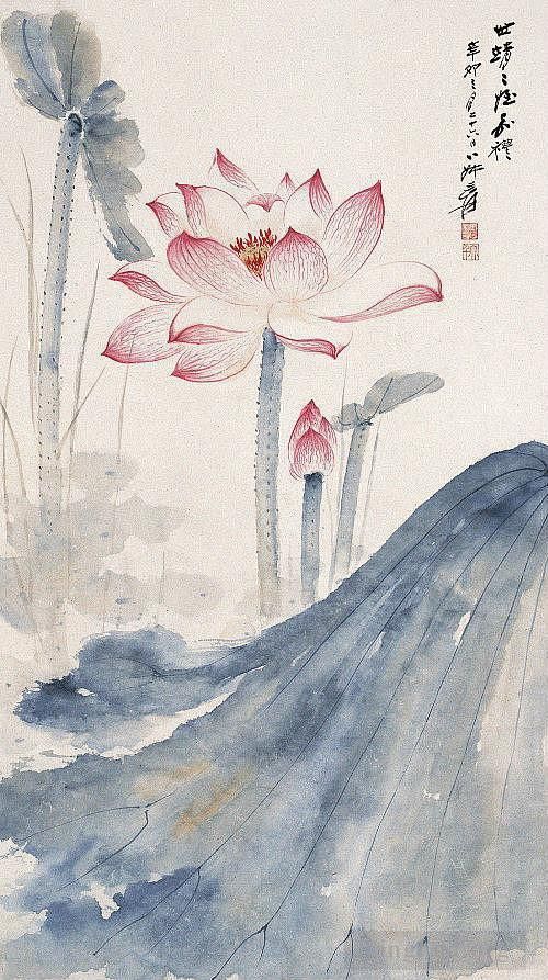 Zhang Daqian Chinesische Kunst - Lotus 2