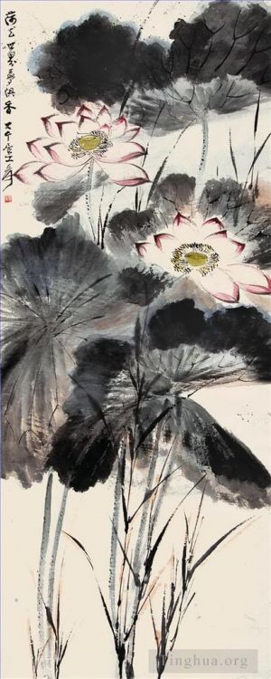 zeitgenössische kunst von Zhang Daqian - Lotus 9
