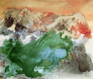 zeitgenössische kunst von Zhang Daqian - Nebel im Morgengrauen 1974
