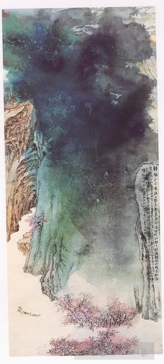 Zhang Daqian Chinesische Kunst - Pfirsichblütenfrühling 1983