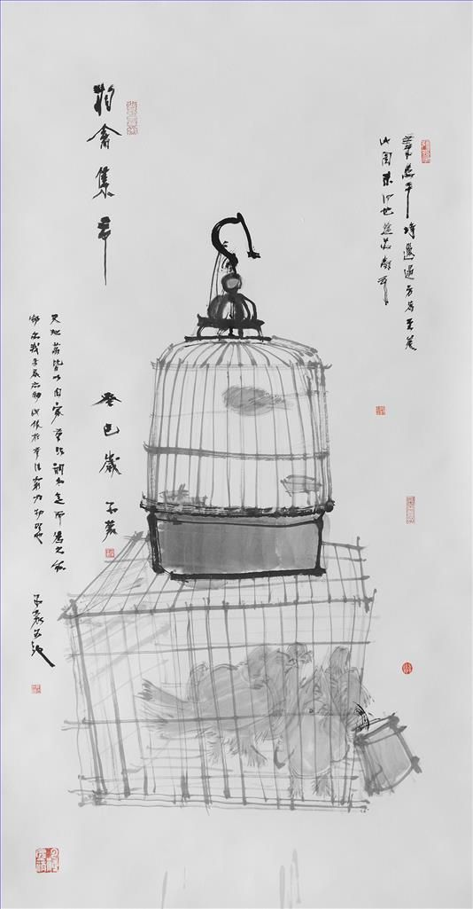 Chen Hang Chinesische Kunst - Der Markt der Vögel