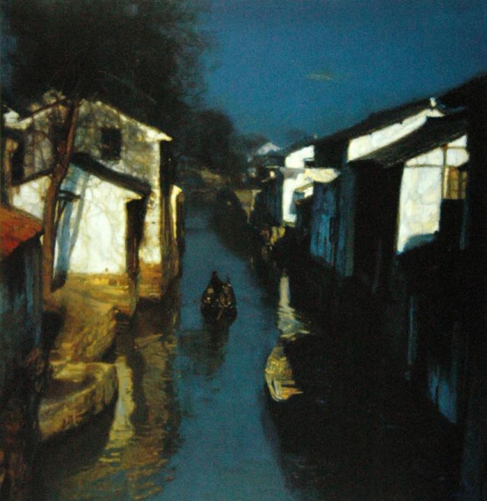 Chen Yifei Ölgemälde - Blauer Kanal