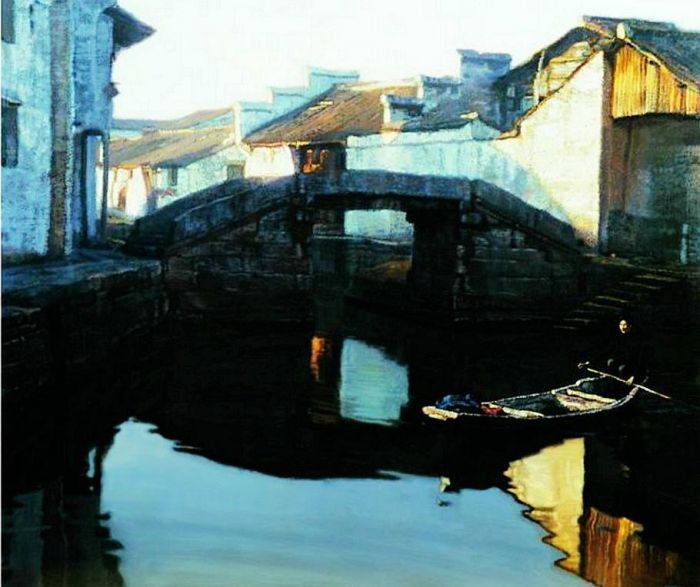 Chen Yifei Ölgemälde - Brücke 1984