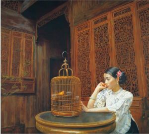 zeitgenössische kunst von Chen Yifei - Kanarienvogel