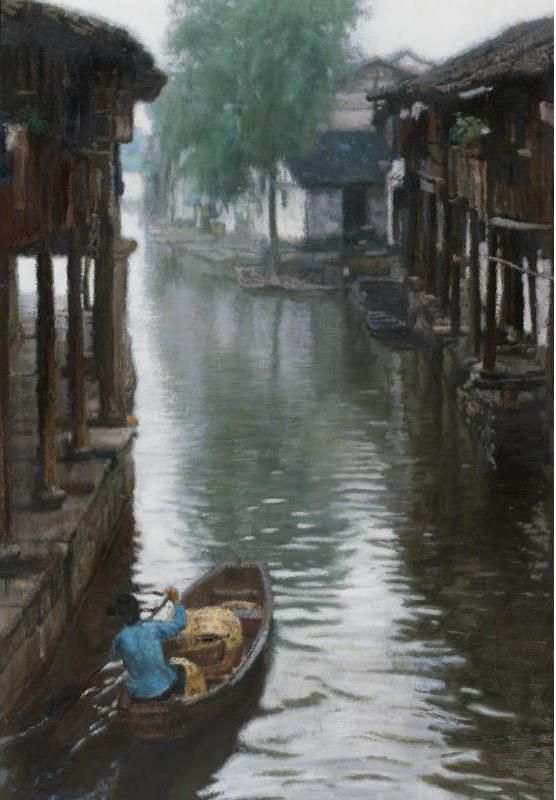 Chen Yifei Ölgemälde - Jiangnan-Landschaft 1984