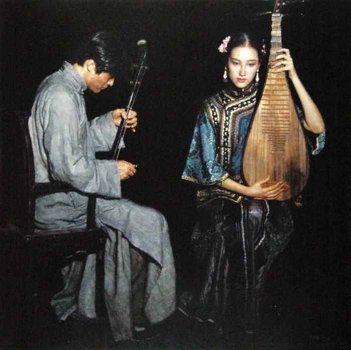 Chen Yifei Ölgemälde - Liebeslied 1995