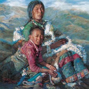 Zeitgenössische Ölmalerei - Mutter und Kind 4