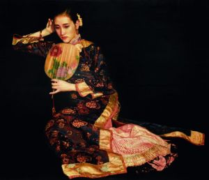 Zeitgenössische Ölmalerei - Mohnblumen 1991
