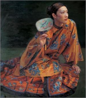 zeitgenössische kunst von Chen Yifei - Roter Schatten